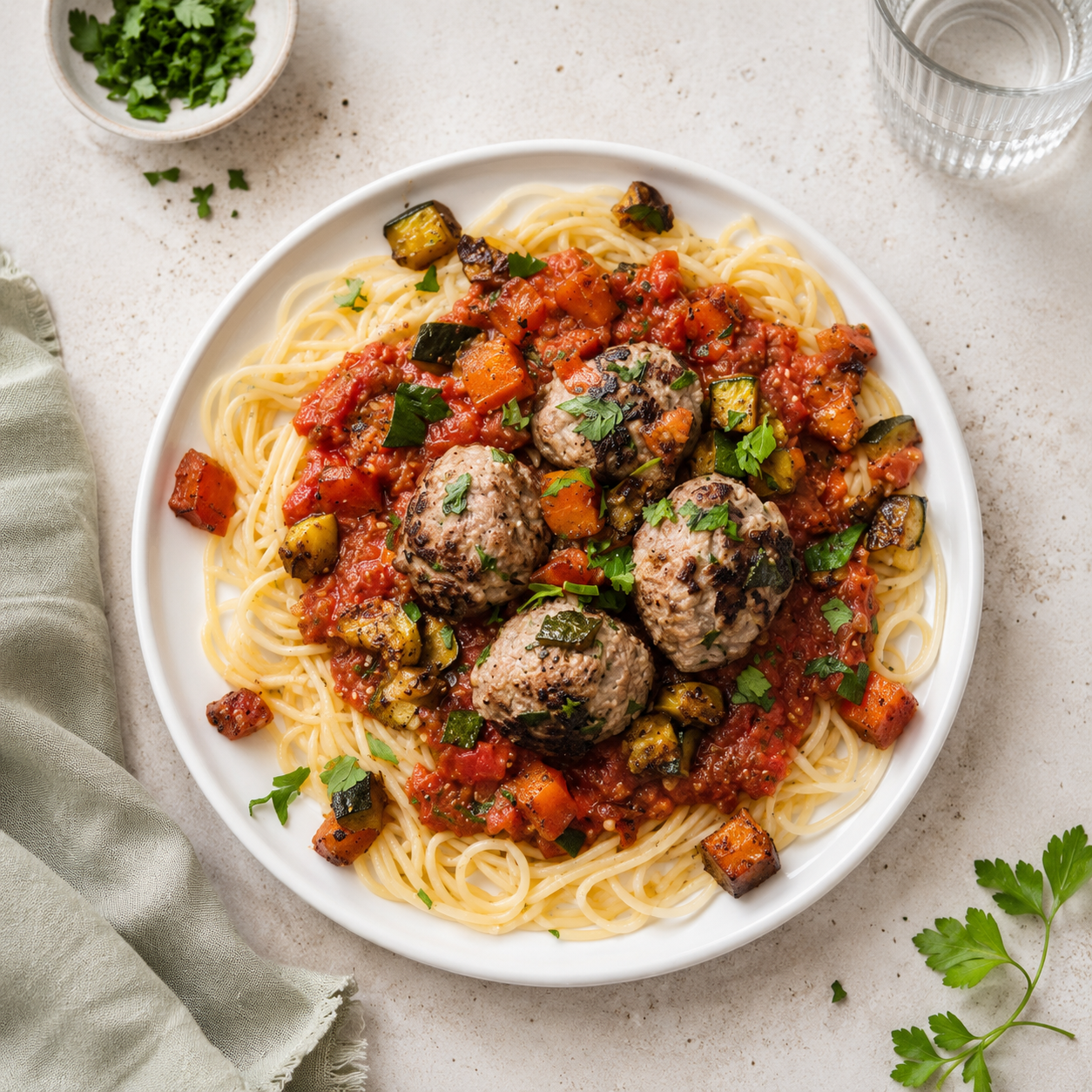 Spaghetti bolognaise aux légumes