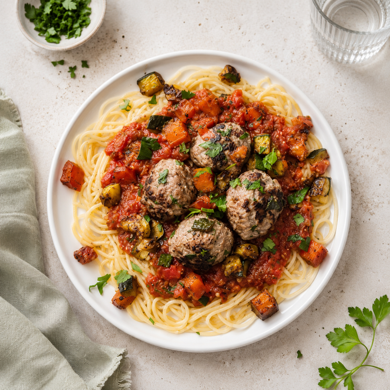 Spaghetti bolognaise aux légumes